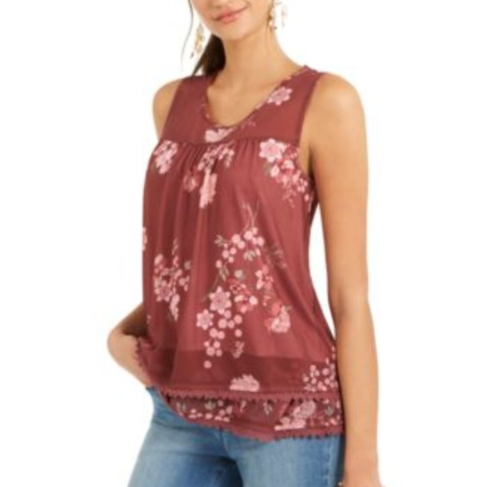 STYLE & CO-MMG FK MESH SLVS TANK